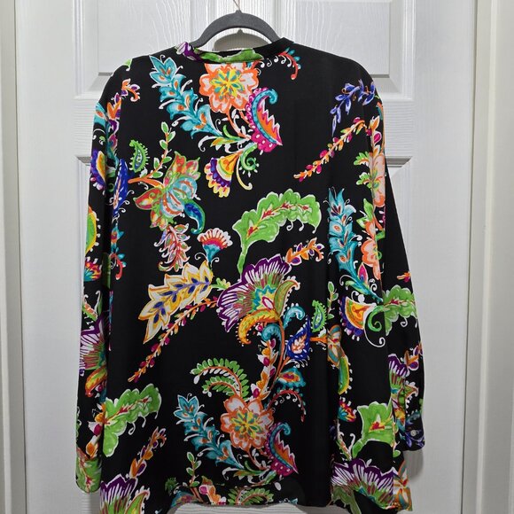 Lauren Ralph Lauren Ladies Top 3X Floral Pullover Vneck Long Sleeve - Picture 2 of 3